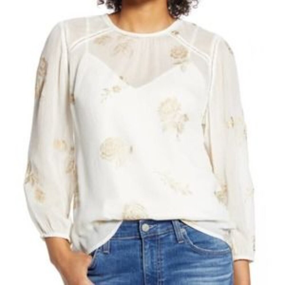 Lucky Brand Piper Popover Top Small/Petite